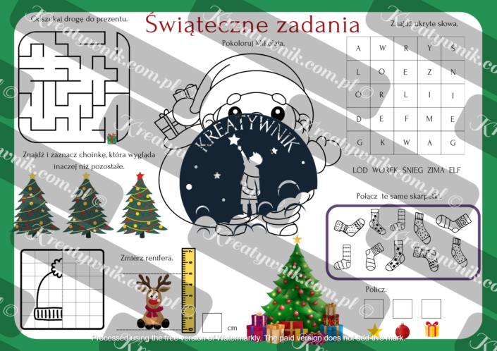 Świąteczne zadania edukacja