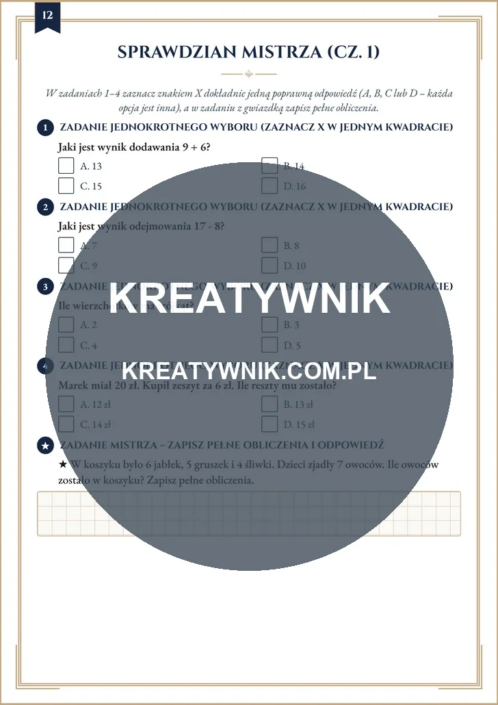 Dodawanie i – Karty pracy (Kl. 1) – Strona 12
