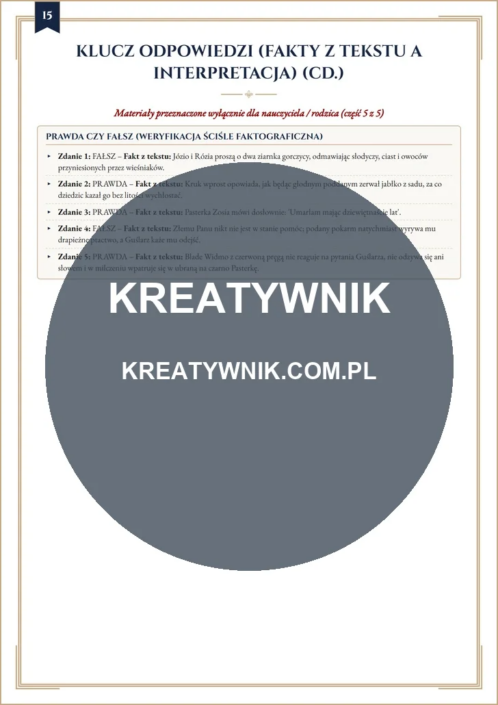 Dziady cz. II – Karty pracy (Kl. 7–8) – Strona 15 Dziady cz. II – Karty pracy (Kl. 7–8) – Strona 15