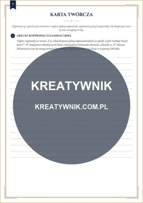 Dziady cz. II – Karty pracy (Kl. 7–8) – Strona 7 Dziady cz. II – Karty pracy (Kl. 7–8) – Strona 7