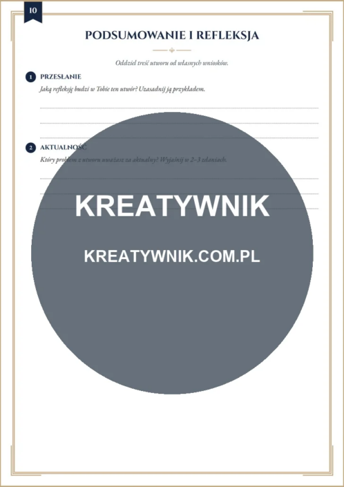 Dziady, część. II – Karty pracy (Kl. 7–8) – Strona 10 Dziady, część. II – Karty pracy (Kl. 7–8) – Strona 10