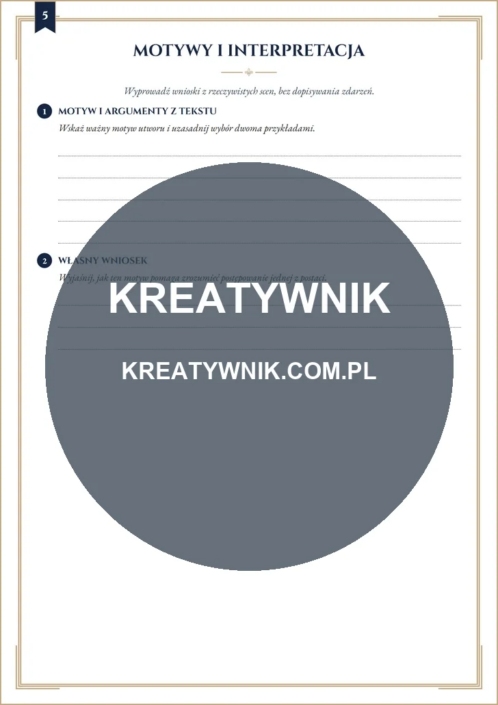 Dziady, część. II – Karty pracy (Kl. 7–8) – Strona 5 Dziady, część. II – Karty pracy (Kl. 7–8) – Strona 5