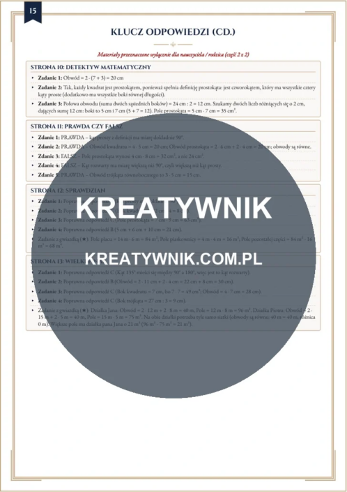 Geometria: kąty – Karty pracy (Kl. 4) – Strona 15 Geometria: kąty – Karty pracy (Kl. 4) – Strona 15