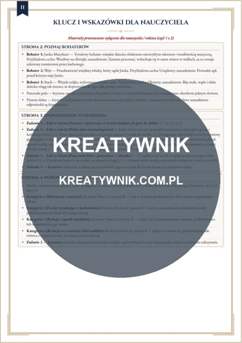 Janko Muzykant – Karty pracy (Kl. 4–6) – Strona 11 Janko Muzykant – Karty pracy (Kl. 4–6) – Strona 11