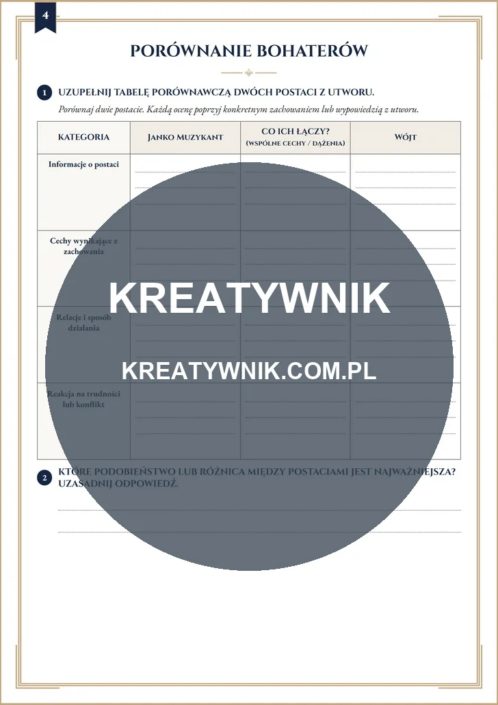 Janko Muzykant – Karty pracy (Kl. 4–6) – Strona 4 Janko Muzykant – Karty pracy (Kl. 4–6) – Strona 4