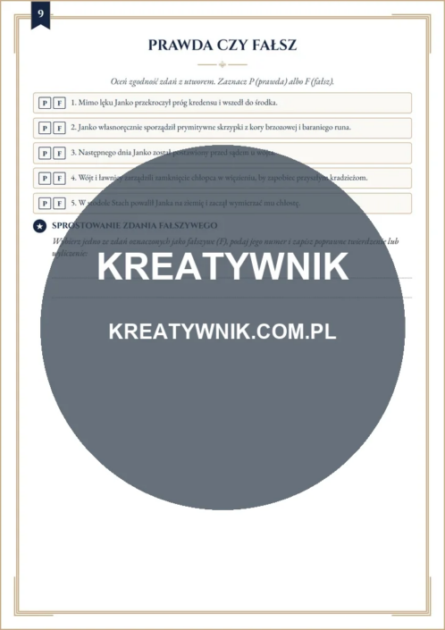 Janko Muzykant – Karty pracy (Kl. 4–6) – Strona 9 Janko Muzykant – Karty pracy (Kl. 4–6) – Strona 9
