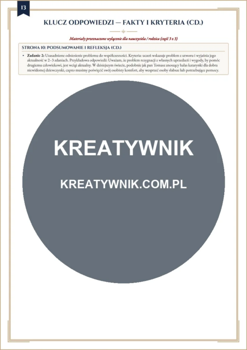 Katarynka – Karty pracy (Kl. 4–6) – Strona 13 Katarynka – Karty pracy (Kl. 4–6) – Strona 13
