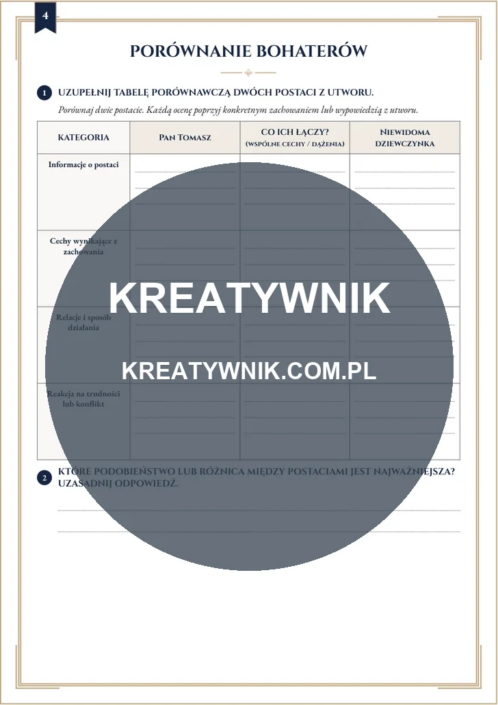 Katarynka – Karty pracy (Kl. 4–6) – Strona 4 Katarynka – Karty pracy (Kl. 4–6) – Strona 4