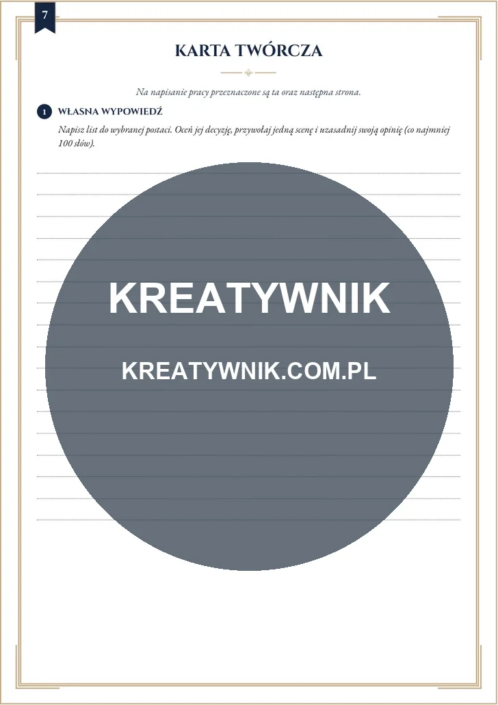 Katarynka – Karty pracy (Kl. 4–6) – Strona 7 Katarynka – Karty pracy (Kl. 4–6) – Strona 7