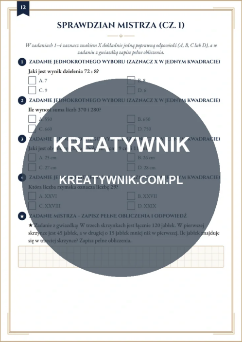 Klasy 3 – Karty pracy (Kl. 3) – Strona 12 Klasy 3 – Karty pracy (Kl. 3) – Strona 12