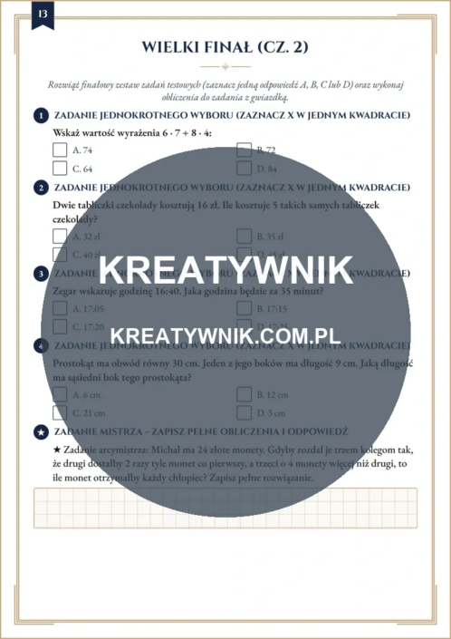 Klasy 3 – Karty pracy (Kl. 3) – Strona 13 Klasy 3 – Karty pracy (Kl. 3) – Strona 13