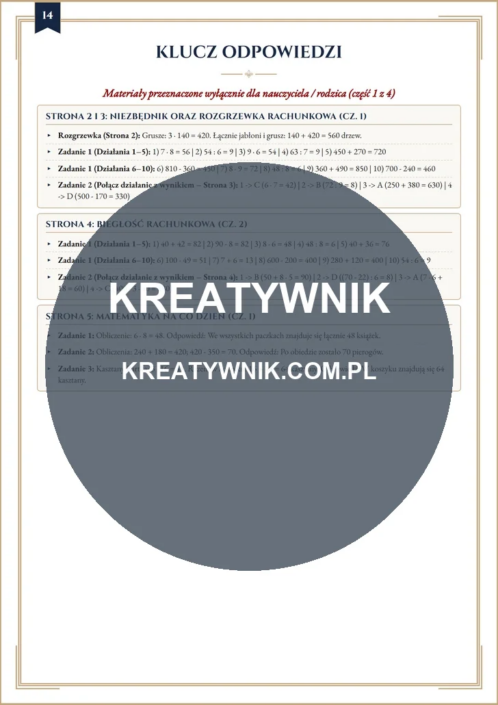 Klasy 3 – Karty pracy (Kl. 3) – Strona 14 Klasy 3 – Karty pracy (Kl. 3) – Strona 14
