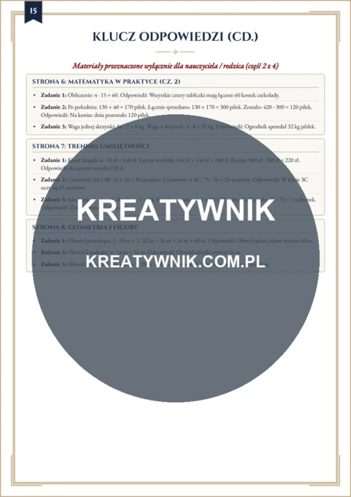 Klasy 3 – Karty pracy (Kl. 3) – Strona 15 Klasy 3 – Karty pracy (Kl. 3) – Strona 15