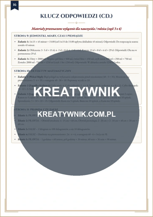 Klasy 3 – Karty pracy (Kl. 3) – Strona 16 Klasy 3 – Karty pracy (Kl. 3) – Strona 16