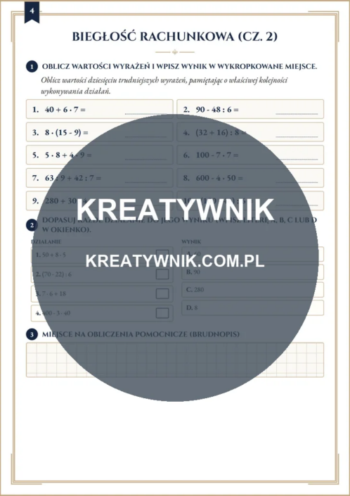 Klasy 3 – Karty pracy (Kl. 3) – Strona 4 Klasy 3 – Karty pracy (Kl. 3) – Strona 4