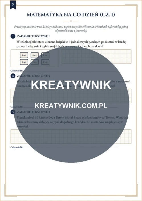Klasy 3 – Karty pracy (Kl. 3) – Strona 5 Klasy 3 – Karty pracy (Kl. 3) – Strona 5