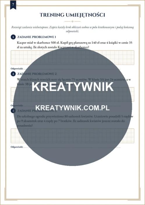 Klasy 3 – Karty pracy (Kl. 3) – Strona 7 Klasy 3 – Karty pracy (Kl. 3) – Strona 7