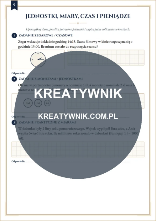 Klasy 3 – Karty pracy (Kl. 3) – Strona 9 Klasy 3 – Karty pracy (Kl. 3) – Strona 9