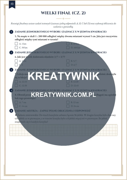 Klasy 4 – Karty pracy (Kl. 4) – Strona 13 Klasy 4 – Karty pracy (Kl. 4) – Strona 13