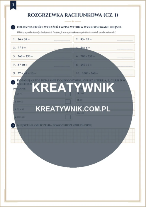 Klasy 4 – Karty pracy (Kl. 4) – Strona 3 Klasy 4 – Karty pracy (Kl. 4) – Strona 3