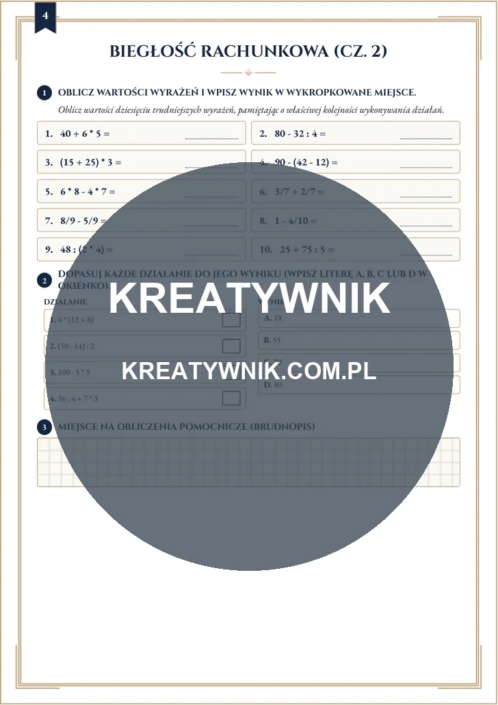 Klasy 4 – Karty pracy (Kl. 4) – Strona 4 Klasy 4 – Karty pracy (Kl. 4) – Strona 4