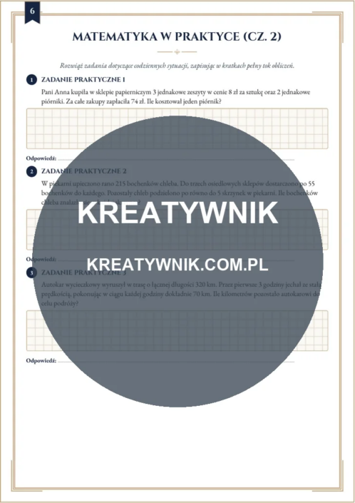 Klasy 4 – Karty pracy (Kl. 4) – Strona 6 Klasy 4 – Karty pracy (Kl. 4) – Strona 6