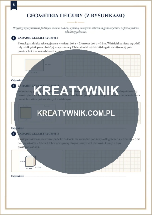 Klasy 4 – Karty pracy (Kl. 4) – Strona 8 Klasy 4 – Karty pracy (Kl. 4) – Strona 8