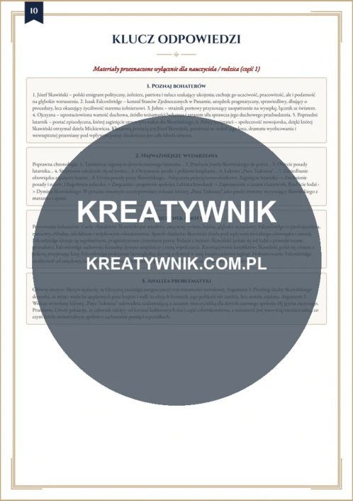 Latarnik – Karta pracy 10 Latarnik – karta pracy: Klucz odpowiedzi (Klasy 7–8)
