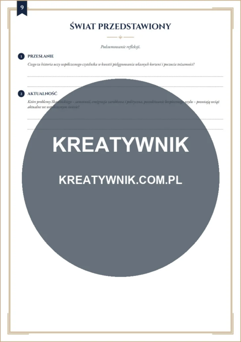 Latarnik – Karta pracy 9 Latarnik – karta pracy: Świat przedstawiony (Klasy 7–8)