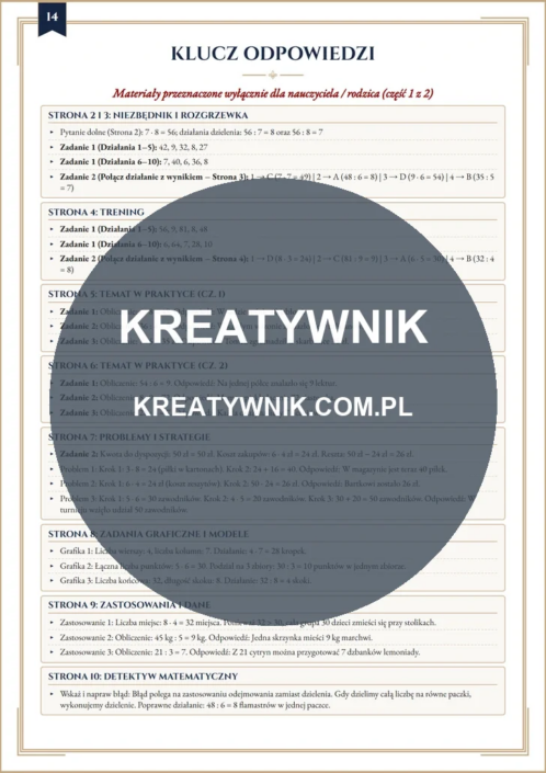 Mnożenie i dzielenie w – Karty pracy (Kl. 3) – Strona 14 Mnożenie i dzielenie w – Karty pracy (Kl. 3) – Strona 14