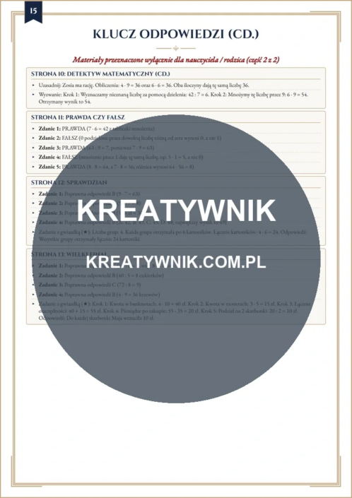 Mnożenie i dzielenie w – Karty pracy (Kl. 3) – Strona 15 Mnożenie i dzielenie w – Karty pracy (Kl. 3) – Strona 15