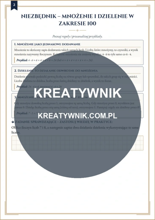 Mnożenie i dzielenie w – Karty pracy (Kl. 3) – Strona 2 Mnożenie i dzielenie w – Karty pracy (Kl. 3) – Strona 2