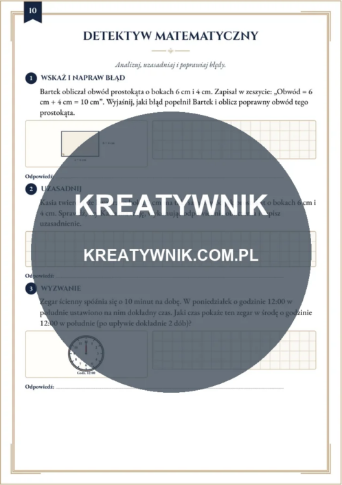 Obwody figur, czas i – Karty pracy (Kl. 3) – Strona 10 Obwody figur, czas i – Karty pracy (Kl. 3) – Strona 10