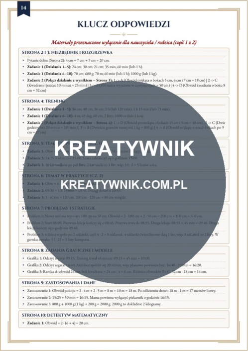 Obwody figur, czas i – Karty pracy (Kl. 3) – Strona 14 Obwody figur, czas i – Karty pracy (Kl. 3) – Strona 14