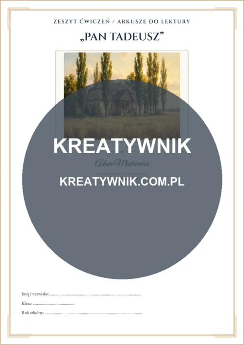 Pan Tadeusz – Karta pracy 1 Pan Tadeusz – karta pracy: Metryczka i okładka (Klasy 7–8)