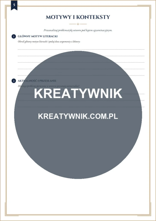 Quo Vadis – Karta pracy 5 Quo Vadis – karta pracy: Motywy i konteksty (Klasy 7–8)