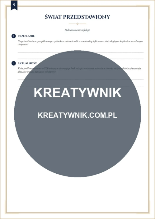 Tajemniczy Ogród – Karta pracy 9 Tajemniczy Ogród – karta pracy: Świat przedstawiony (Klasy 4–6)